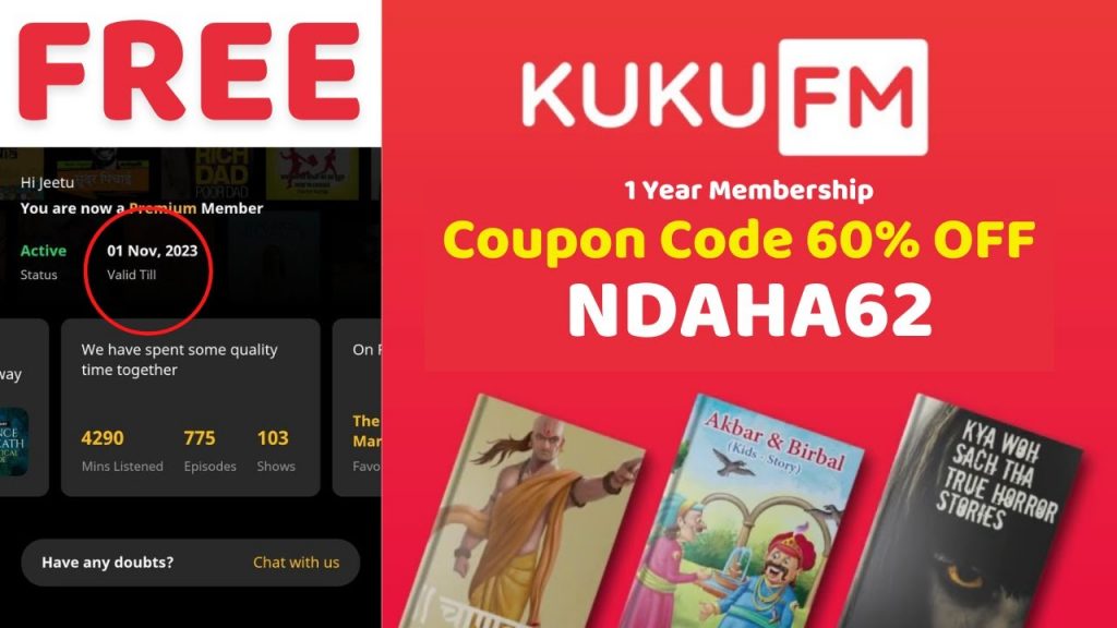 kuku fm coupon code free